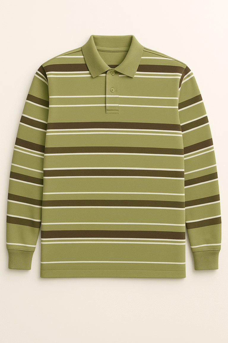 Polo vert a rayure